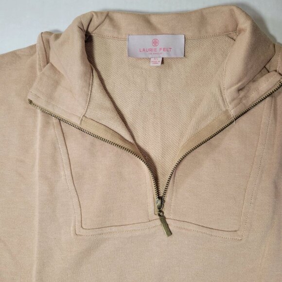 Laurie Felt LA Tan Women Half-Zip Cotton Bambo Blend Pullover Sweatshirt Size XS - Picture 7 of 9